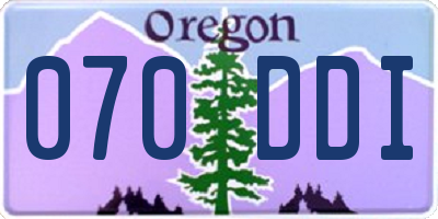 OR license plate 070DDI