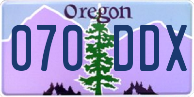 OR license plate 070DDX