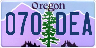 OR license plate 070DEA