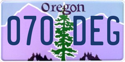 OR license plate 070DEG
