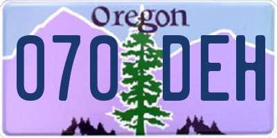 OR license plate 070DEH