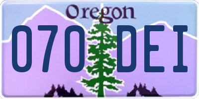 OR license plate 070DEI