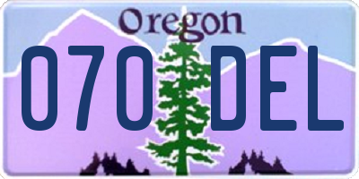 OR license plate 070DEL
