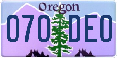 OR license plate 070DEO