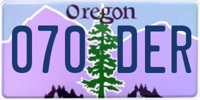 OR license plate 070DER