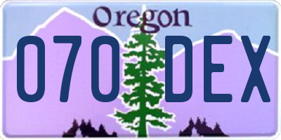 OR license plate 070DEX
