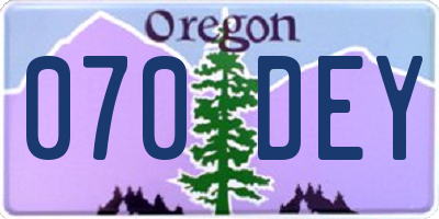 OR license plate 070DEY