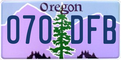 OR license plate 070DFB