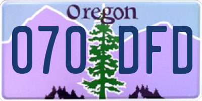 OR license plate 070DFD