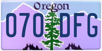 OR license plate 070DFG