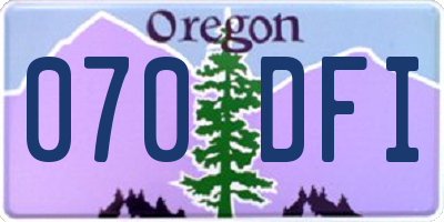 OR license plate 070DFI
