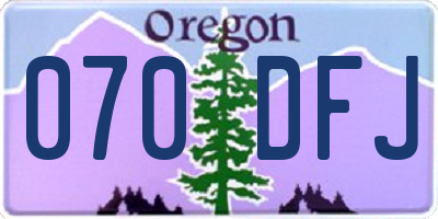 OR license plate 070DFJ