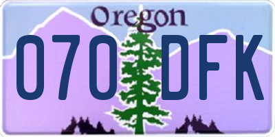 OR license plate 070DFK