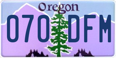 OR license plate 070DFM