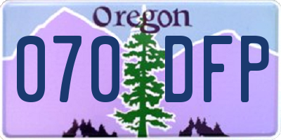 OR license plate 070DFP