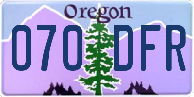 OR license plate 070DFR