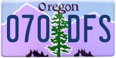 OR license plate 070DFS