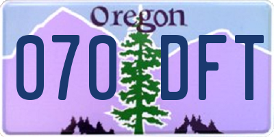 OR license plate 070DFT