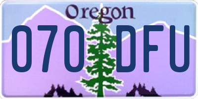 OR license plate 070DFU