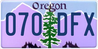 OR license plate 070DFX
