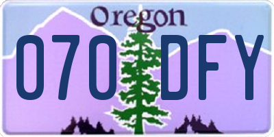 OR license plate 070DFY