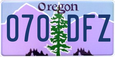 OR license plate 070DFZ