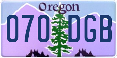 OR license plate 070DGB