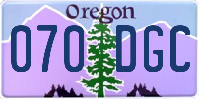 OR license plate 070DGC