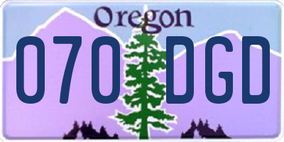 OR license plate 070DGD