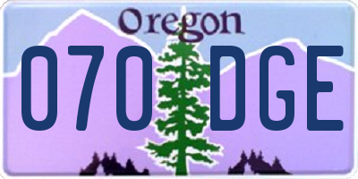 OR license plate 070DGE