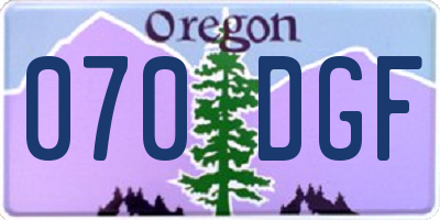 OR license plate 070DGF