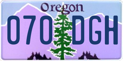 OR license plate 070DGH