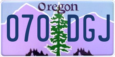 OR license plate 070DGJ