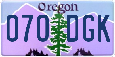 OR license plate 070DGK