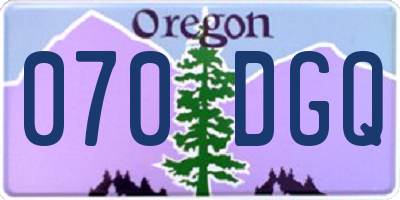 OR license plate 070DGQ