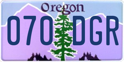 OR license plate 070DGR