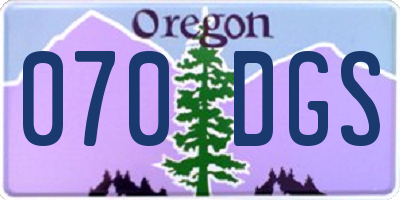 OR license plate 070DGS