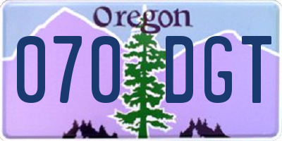 OR license plate 070DGT