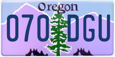 OR license plate 070DGU