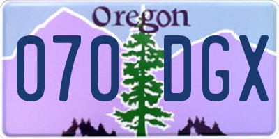 OR license plate 070DGX