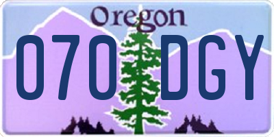 OR license plate 070DGY