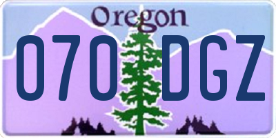 OR license plate 070DGZ