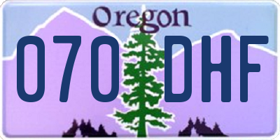 OR license plate 070DHF
