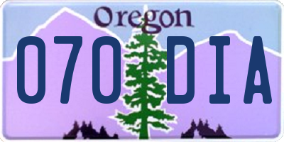 OR license plate 070DIA