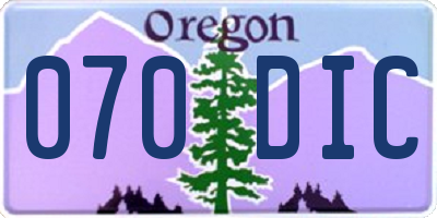 OR license plate 070DIC