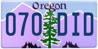 OR license plate 070DID