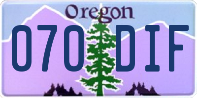 OR license plate 070DIF