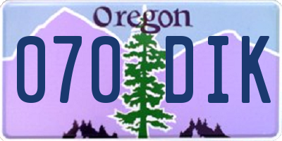 OR license plate 070DIK