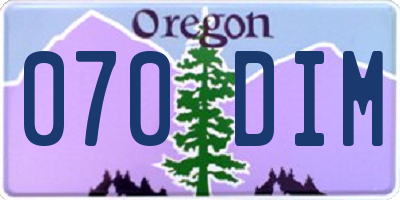 OR license plate 070DIM