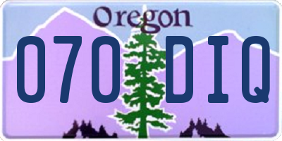 OR license plate 070DIQ